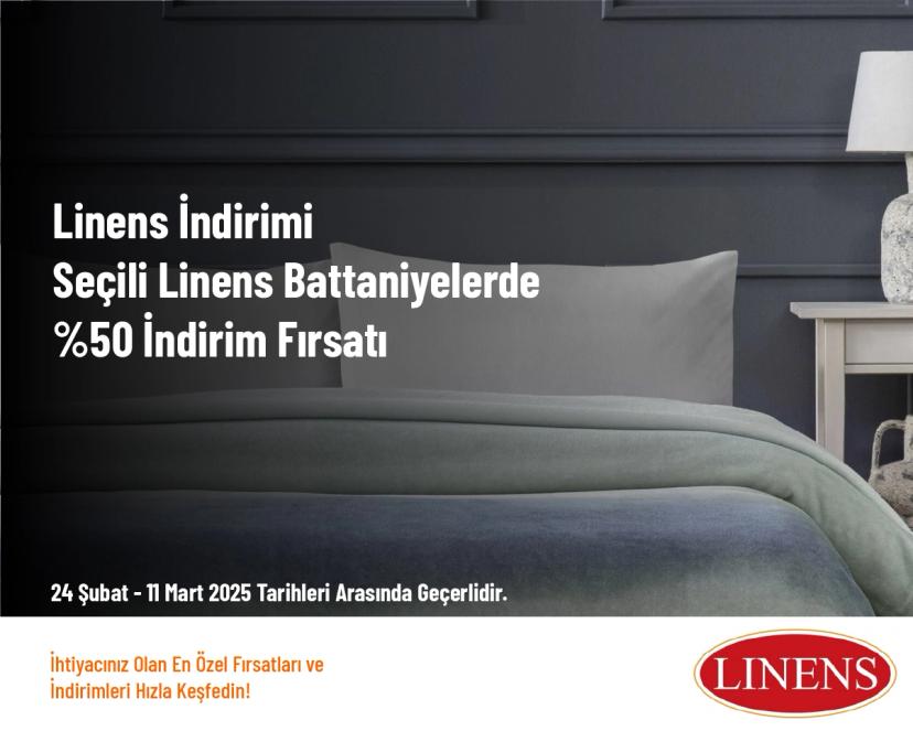 Linens İndirimi - Seçili Linens Battaniyelerde %50 İndirim Fırsatı