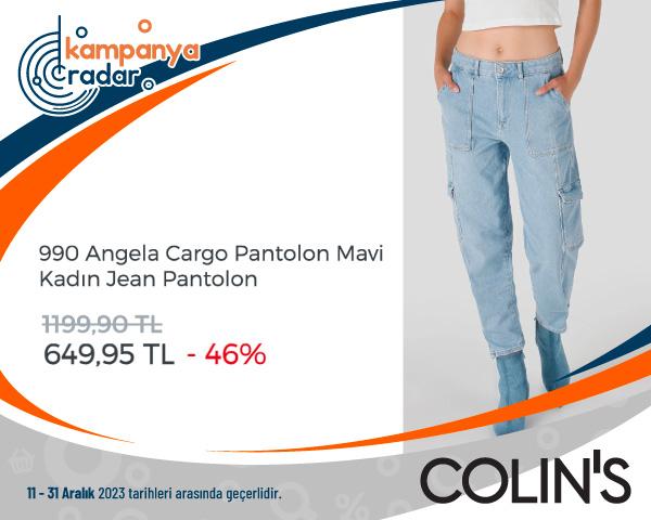 Colins Angela Cargo Pantolon Mavi Kadın Jean Pantolon İndirimi