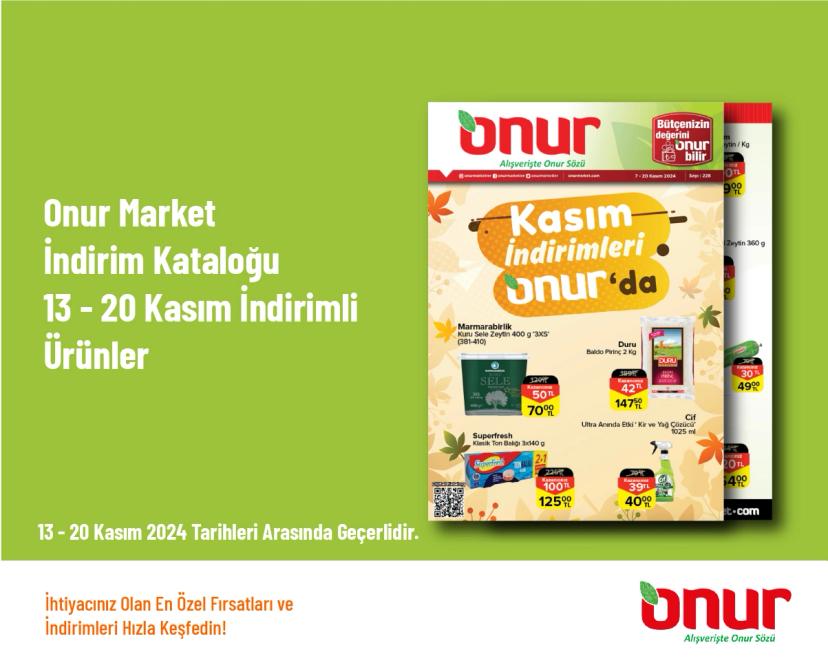 Onur Market İndirim Kataloğu - 13 - 20 Kasım İndirimli Ürünler