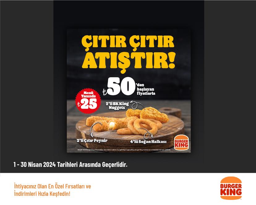 Çıtır Atıştırmalıklar 50 TL'den Başlayan Fiyatlarla