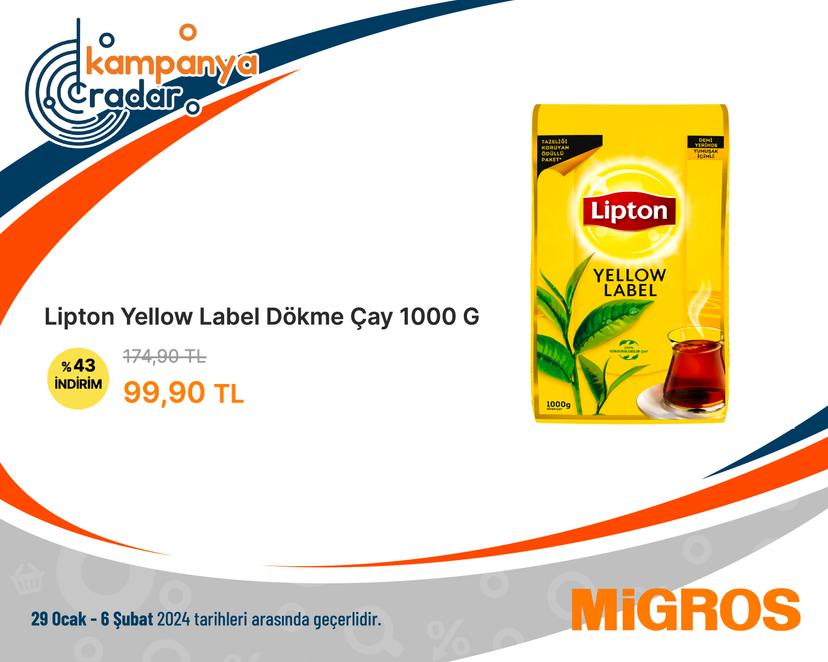 Migros Lipton Yellow Label Dökme Çay 1000 G