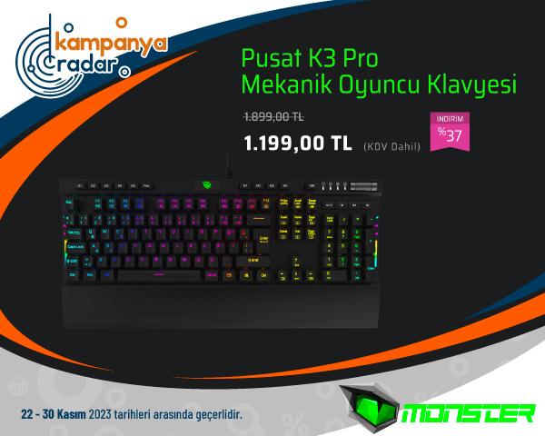 Monster Pusat K3 Pro Mekanik Oyuncu Klavyesi İndirimi