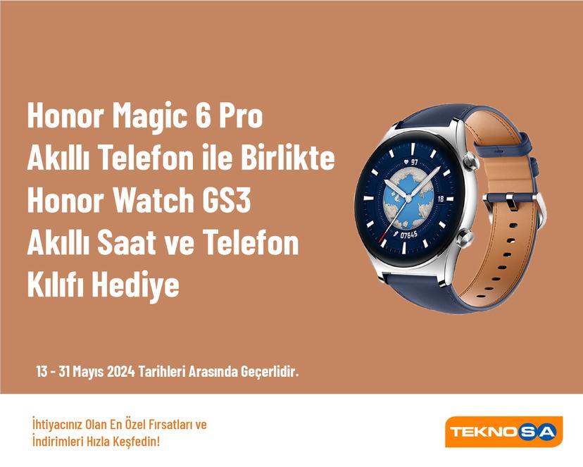 Honor Magic 6 Pro Akıllı Telefon ile Birlikte Honor Watch GS3 Akıllı Saat ve Telefon Kılıfı Hediye
