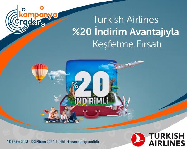 Turkishairlines Yurt içi %20 indirim avantajıyla keşfetme fırsatı