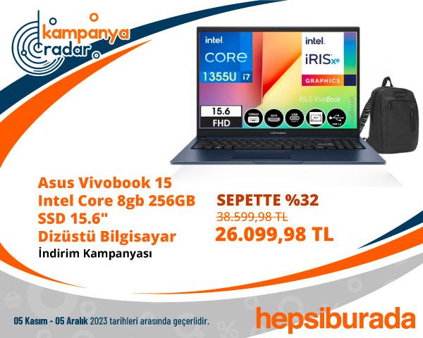 Asus Vivobook 15 Intel Core I7-1355U 8gb 256GB SSD 15.6" Fhd Dizüstü Bilgisayar