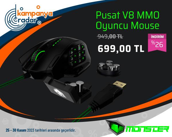 Monster Pusat V8 MMO Oyuncu Mouse İndirimi