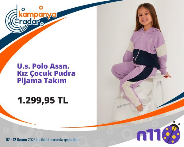 U.s. Polo Assn. Kız Çocuk Pudra Pijama Takım