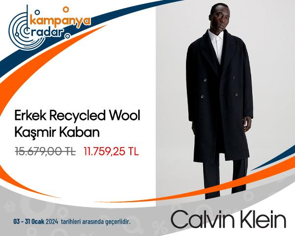 Calvin Klein Erkek Recycled Wool Kaşmir Kaban İndirimi