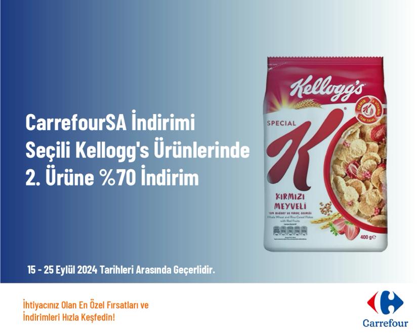 CarrefourSA İndirimi - Seçili Kellogg's Ürünlerinde 2. Ürüne %70 İndirim