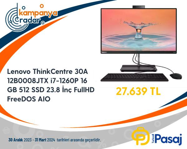 Lenovo ThinkCentre 30A i7-1260P 16 GB 512 SSD 23.8 İnç FullHD FreeDOS AIO