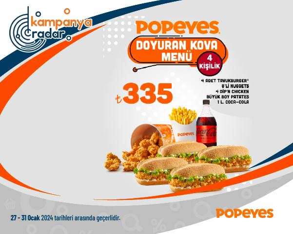 Popeyes 4 Kişilik Doyuran Kova Menü Kampanyası