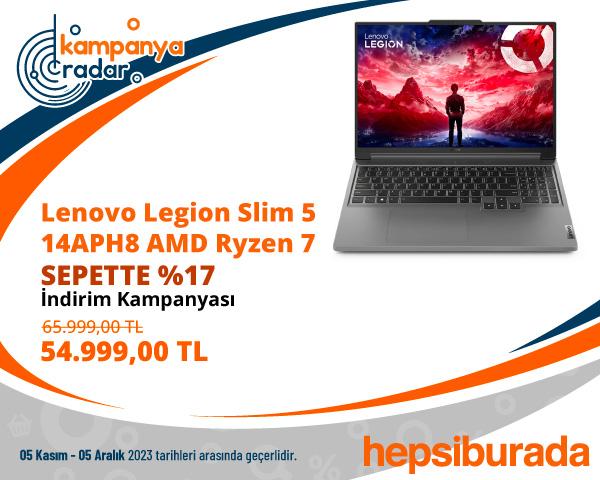 Lenovo Legion Slim 5 14APH8 AMD Ryzen 7 7840HS 32GB 1TB SSD RTX4060 Freedos 14.5" FHD Taşınabilir Bilgisayar