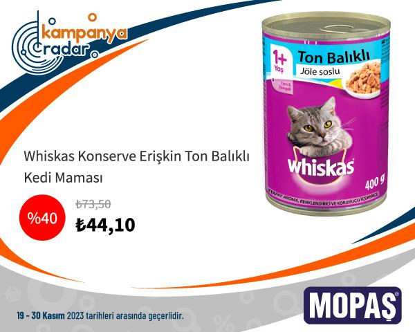 Mopaş Whiskas Konserve Erişkin Ton Balıklı Kedi Maması İndirimi