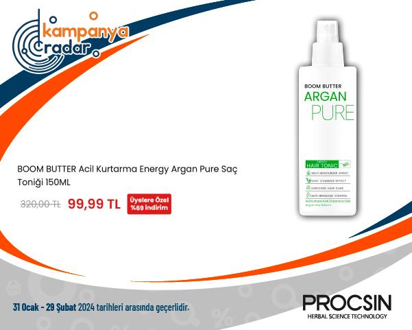 BOOM BUTTER Acil Kurtarma Energy Argan Pure Saç Toniği 150ML