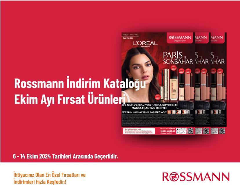 Rossmann İndirim Kataloğu - Ekim Ayı Fırsat Ürünleri