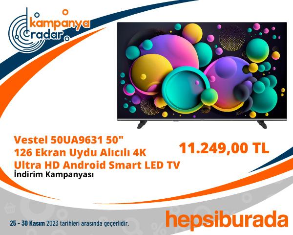 Hepsiburada Vestel 50UA9631 50" 126 Ekran Uydu Alıcılı 4K Ultra HD Android Smart LED TV İndirimi