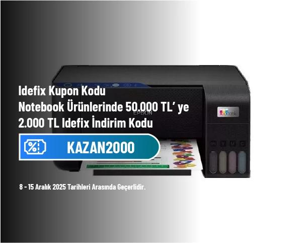 İdefix Kupon Kodu - Notebook Ürünlerinde 50.000 TL’ ye 2.000 TL İdefix İndirim Kodu İdefix Kupon Kodu - Notebook Ürünlerinde 50.000 TL’ ye 2.000 TL İdefix İndirim Kodu
