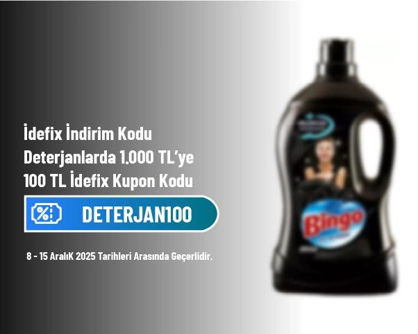 İdefix İndirim Kodu - Deterjanlarda 1.000 TL’ye 100 TL İdefix Kupon Kodu İdefix İndirim Kodu - Deterjanlarda 1.000 TL’ye 100 TL İdefix Kupon Kodu