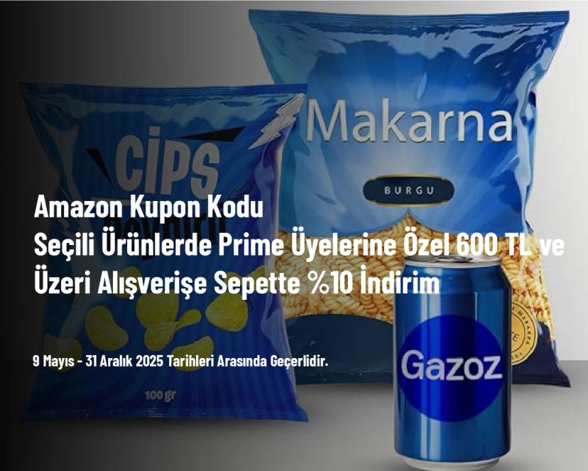 Amazon Kupon Kodu - Seçili Ürünlerde Prime Üyelerine Özel 600 TL ve Üzeri Alışverişe Sepette %10 İndirim Amazon Kupon Kodu - Seçili Ürünlerde Prime Üyelerine Özel 600 TL ve Üzeri Alışverişe Sepette %10 İndirim