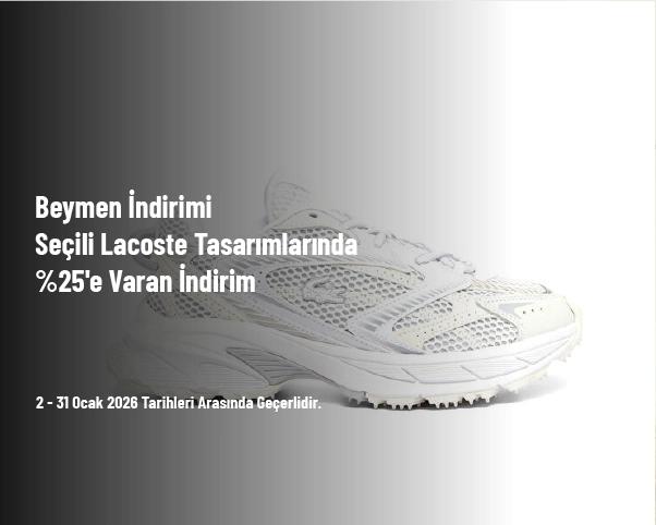 Beymen İndirimi - Seçili Lacoste Tasarımlarında %25'e Varan İndirim Beymen İndirimi - Seçili Lacoste Tasarımlarında %25'e Varan İndirim