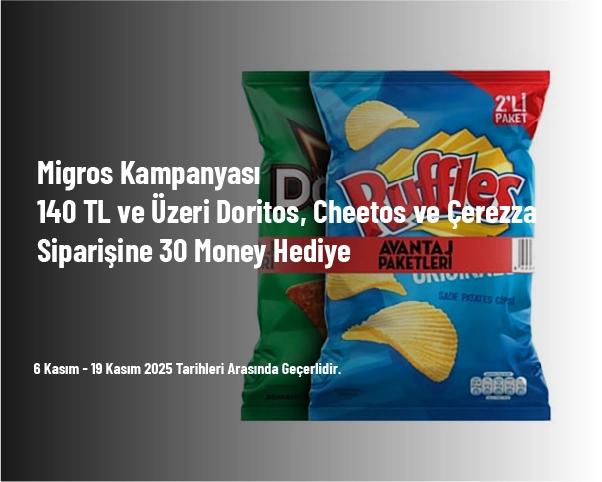 Migros Kampanyası - 140 TL ve Üzeri Doritos, Cheetos ve Çerezza Siparişine 30 Money Hediye Migros Kampanyası - 140 TL ve Üzeri Doritos, Cheetos ve Çerezza Siparişine 30 Money Hediye