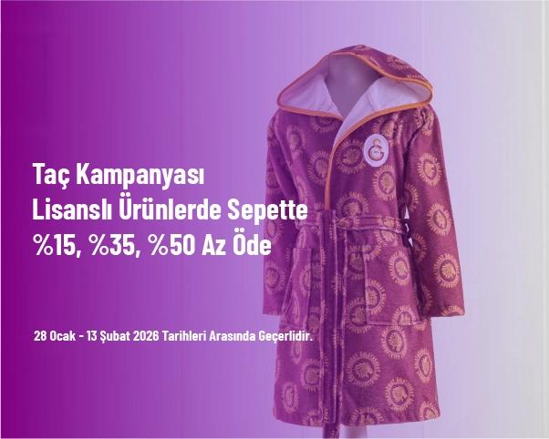Taç Kampanyası - Lisanslı Ürünlerde Sepette %15, %35, %50 Az Öde Taç Kampanyası - Lisanslı Ürünlerde Sepette %15, %35, %50 Az Öde