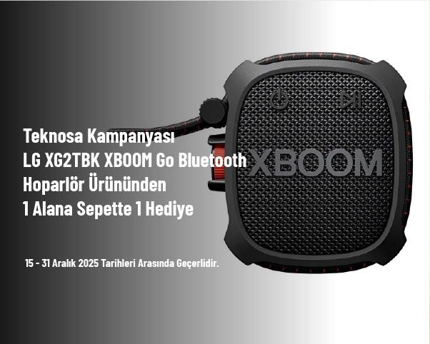 Teknosa Kampanyası - LG XG2TBK XBOOM Go Bluetooth Hoparlör Ürününden 1 Alana Sepette 1 Hediye Teknosa Kampanyası - LG XG2TBK XBOOM Go Bluetooth Hoparlör Ürününden 1 Alana Sepette 1 Hediye