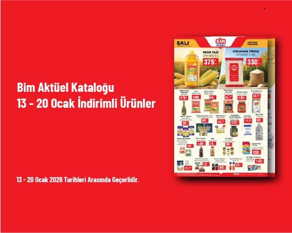 Bim Aktüel Kataloğu - 13 - 20 Ocak İndirimli Ürünler Bim Aktüel Kataloğu - 13 - 20 Ocak İndirimli Ürünler