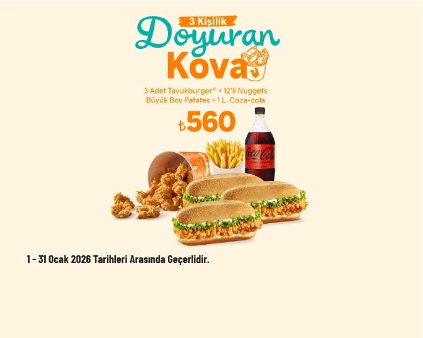 Popeyes Kampanyası - 3 Kişilik Doyuran Kova Menü 560 TL'den Başlayan Fiyatlarla Popeyes Kampanyası - 3 Kişilik Doyuran Kova Menü 560 TL'den Başlayan Fiyatlarla