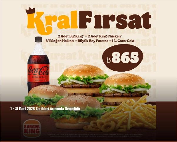Burger King Kampanyası - Kral Fırsat 865 TL' den Başlayan Fiyatlarla Burger King Kampanyası - Kral Fırsat 865 TL' den Başlayan Fiyatlarla