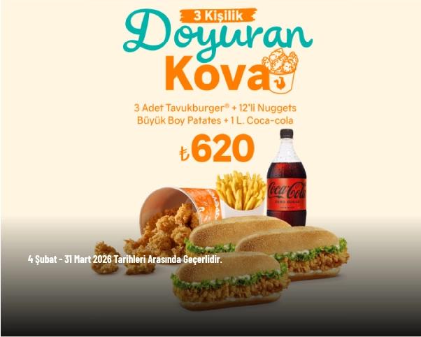 Popeyes Kampanyası - 3 Kişilik Doyuran Kova Menü 620 TL’den Başlayan Fiyatlarla Popeyes Kampanyası - 3 Kişilik Doyuran Kova Menü 620 TL’den Başlayan Fiyatlarla