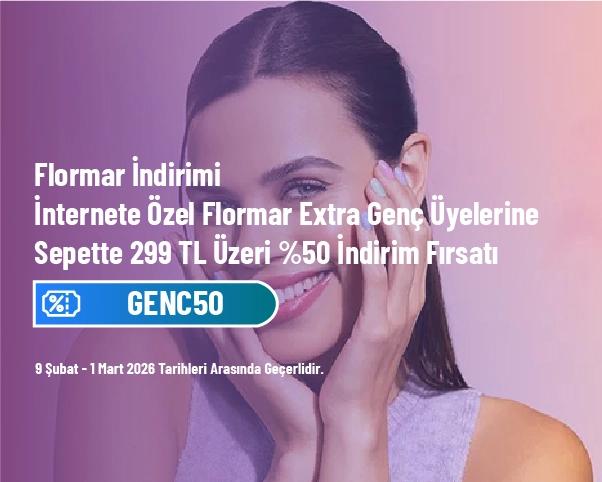 Flormar İndirimi - İnternete Özel Flormar Extra Genç Üyelerine Sepette 299 TL Üzeri %50 İndirim Fırsatı Flormar İndirimi - İnternete Özel Flormar Extra Genç Üyelerine Sepette 299 TL Üzeri %50 İndirim Fırsatı