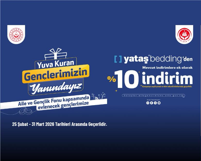 Yataş Kampanyası - Yataş Bedding'den Mevcut İndirimlere Ek Olarak %10 İndirimli Yataş Kampanyası - Yataş Bedding'den Mevcut İndirimlere Ek Olarak %10 İndirimli
