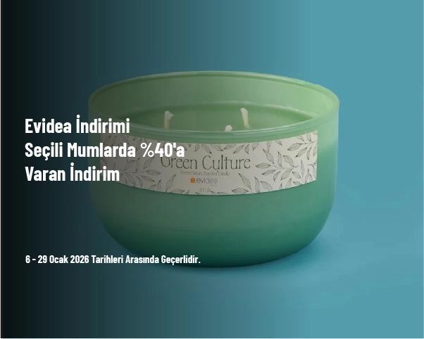 Evidea İndirimi - Seçili Mumlarda %40'a Varan İndirim Evidea İndirimi - Seçili Mumlarda %40'a Varan İndirim