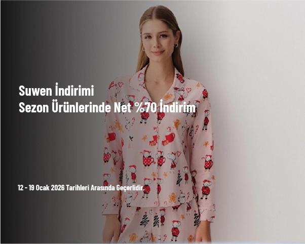 Suwen İndirimi - Sezon Ürünlerinde Net %70 İndirim Fırsatı Suwen İndirimi - Sezon Ürünlerinde Net %70 İndirim Fırsatı