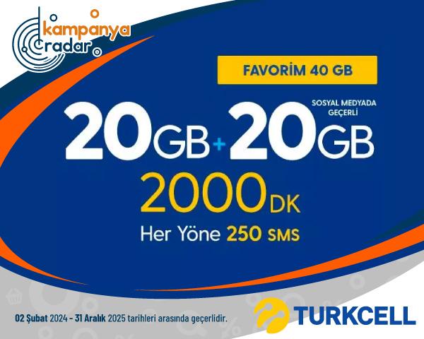 Turkcell Favorim 40 GB Kampanyası Turkcell Favorim 40 GB Kampanyası