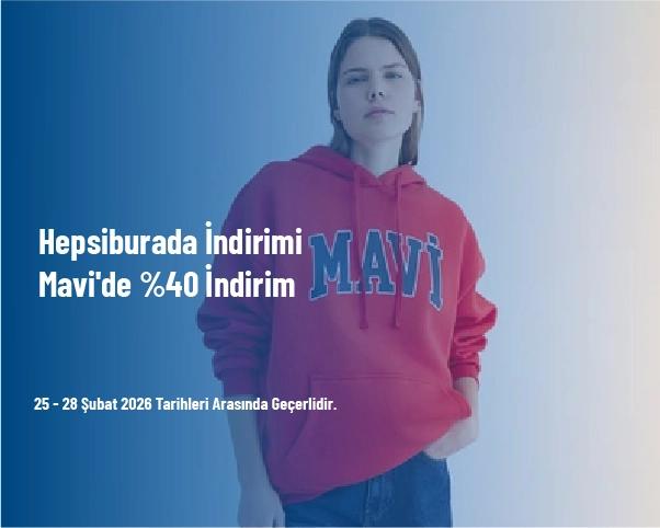 Hepsiburada İndirimi - Mavi'de %40 İndirim Hepsiburada İndirimi - Mavi'de %40 İndirim