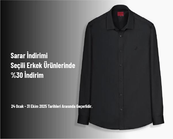 Sarar İndirimi - Seçili Erkek Ürünlerinde %30 İndirim Sarar İndirimi - Seçili Erkek Ürünlerinde %30 İndirim