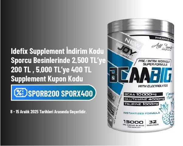 İdefix Supplement İndirim Kodu - Sporcu Besinlerinde 2.500 TL’ye 200 TL , 5.000 TL’ye 400 TL Supplement Kupon Kodu İdefix Supplement İndirim Kodu - Sporcu Besinlerinde 2.500 TL’ye 200 TL , 5.000 TL’ye 400 TL Supplement Kupon Kodu