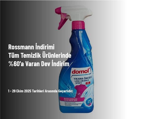 Rossmann İndirimi - Tüm Temizlik Ürünlerinde %60'a Varan Dev İndirim Rossmann İndirimi - Tüm Temizlik Ürünlerinde %60'a Varan Dev İndirim