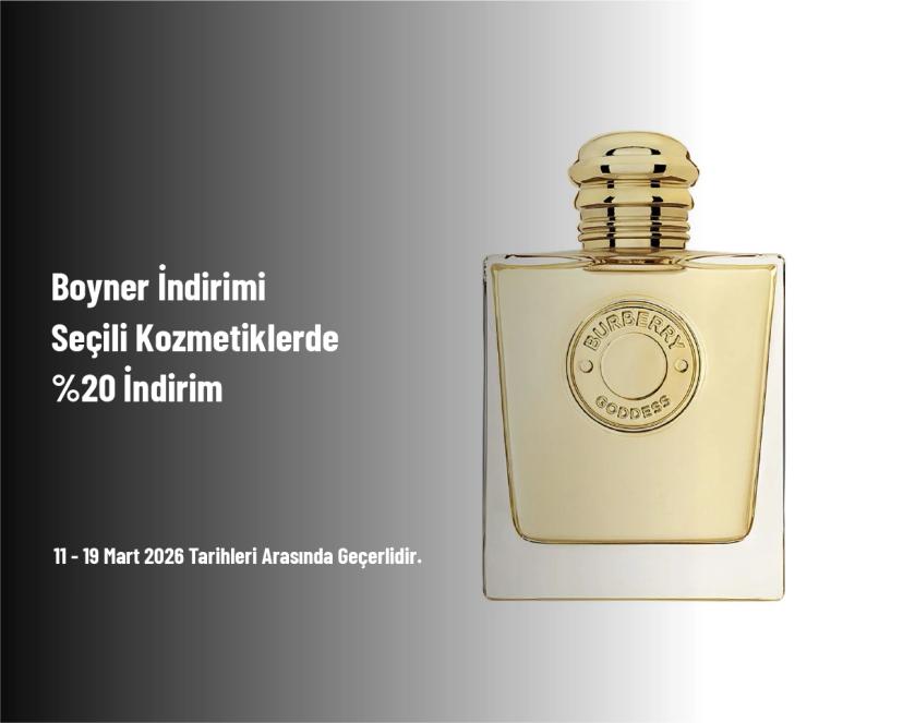 Boyner İndirimi - Seçili Kozmetiklerde %20 İndirim Boyner İndirimi - Seçili Kozmetiklerde %20 İndirim