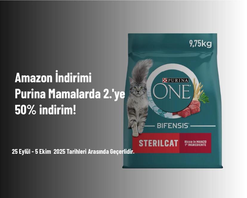 Amazon İndirimi - Purina Mamalarda 2.'ye 50% indirim! Amazon İndirimi - Purina Mamalarda 2.'ye 50% indirim!