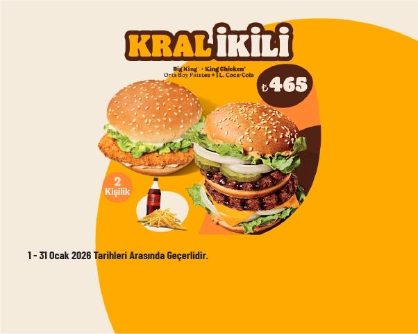 Burger King Kampanyası - Kral İkili 465 TL’den Başlayan Fiyatlarla Burger King Kampanyası - Kral İkili 465 TL’den Başlayan Fiyatlarla